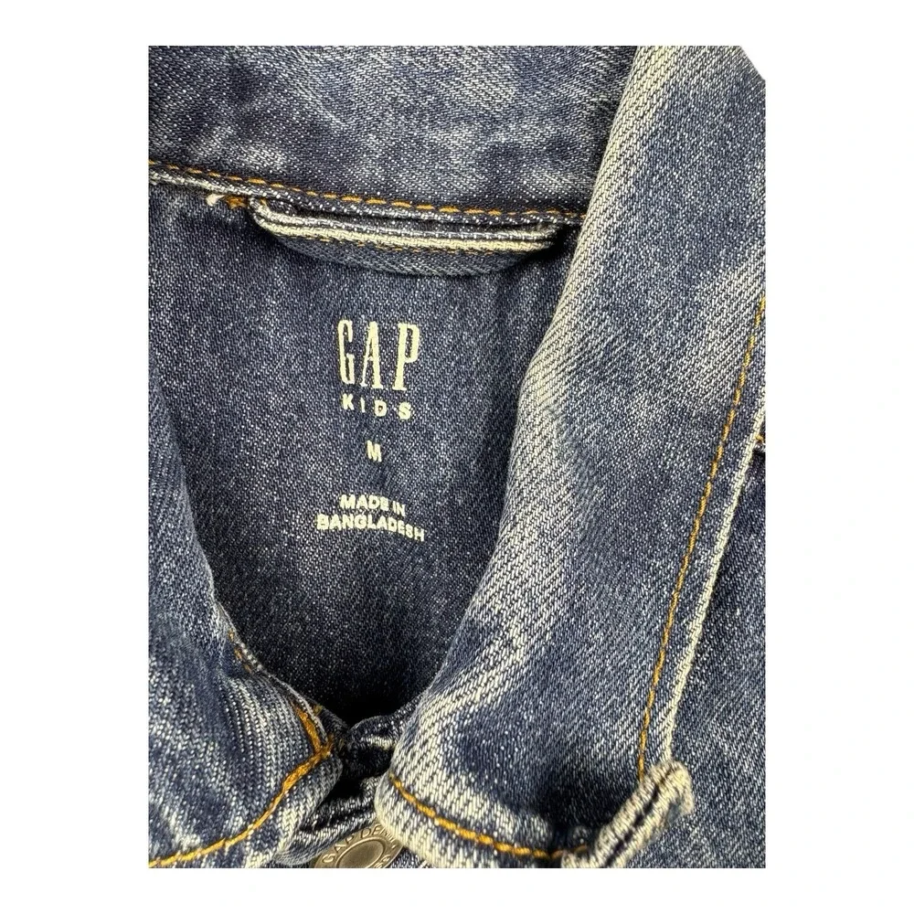 GAP Kids Denim Jacket Size M Classic Blue Jean‎ Trucker Button Front